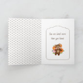 Carte de vœux Ourson Mignon avec Fleurs (Intérieur)