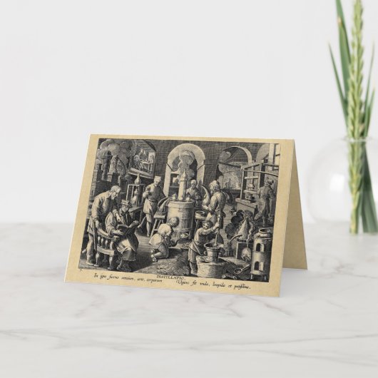 Carte de vœux Outils de distillation d'alchimie (Devant)