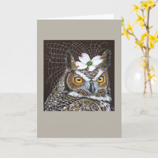 Carte de voeux Owl Bride (Fleur jaune)