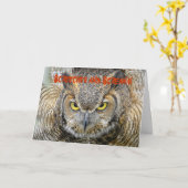 Carte de voeux Owl Halloween (Fleur jaune)