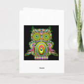 Carte de voeux Owl Psychedelic Popart (Dos)