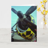 Carte de voeux P-47 Thunderbolt (Fleur jaune)