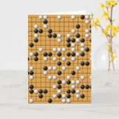 Carte de voeux Paduk/Baduk/Go Asian Board (Fleur jaune)