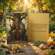 Carte de vœux païenne pour le solstice d'été Litha
