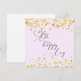 Carte de vœux pailletée or Oh Happy Day