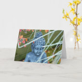 Carte de voeux paisible de Bouddha de jardin (Fleur jaune)