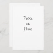 Carte de vœux Paix sur Pluton (Devant / Derrière)