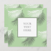 Carte de voeux Palm Leaf personnalisée - Vert Sage (Devant / Derrière)