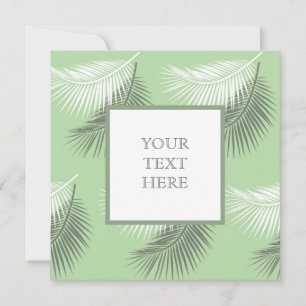 Carte de voeux Palm Leaf personnalisée - Vert Sage