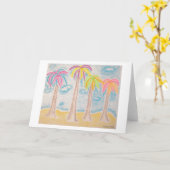 Carte de voeux Palms colorée (Fleur jaune)