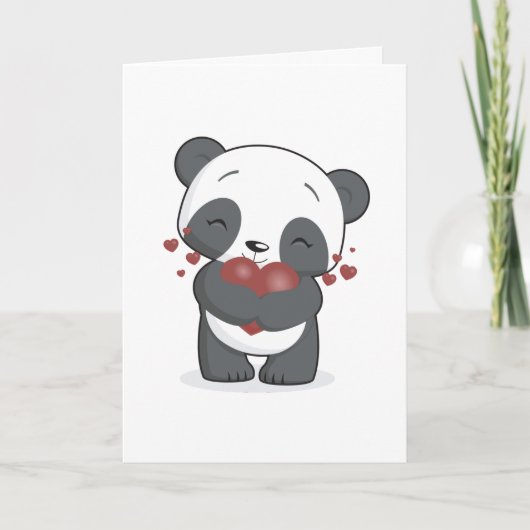 Carte de vœux Panda Amour (Devant)