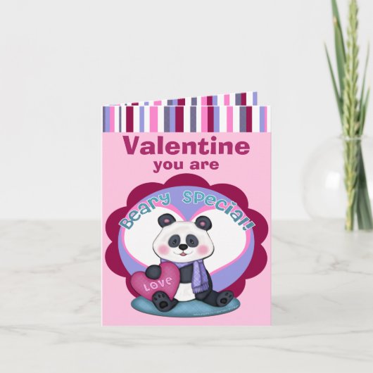 Carte de voeux Panda Bear de la Saint-Valentin (Devant)