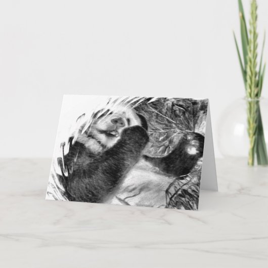 Carte de voeux Panda Hug B&W (Devant)