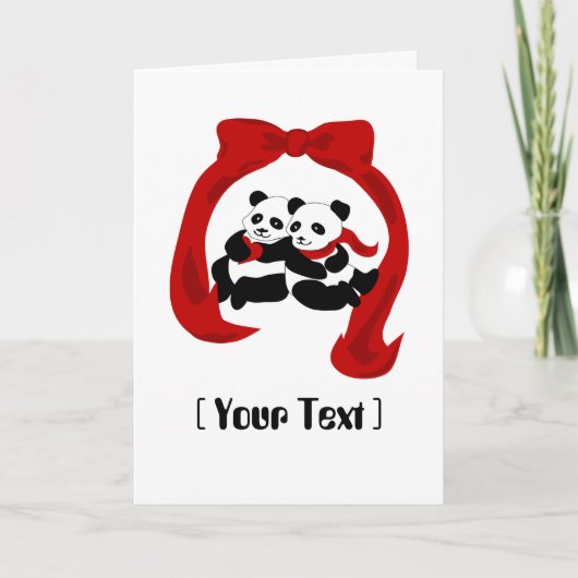 Carte de voeux Panda Love (Devant)