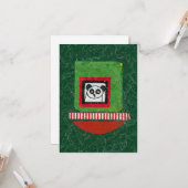 Carte de voeux Panda non préparée (Devant/Arrière en situation)