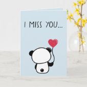 Carte de vœux Panda ours solitaire vous manque (Fleur jaune)