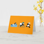 Carte de voeux Panda Triathlon (Fleur jaune)