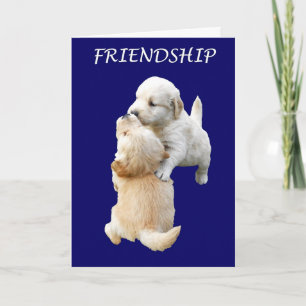 Carte de voeux papier d'amitié, Chiots