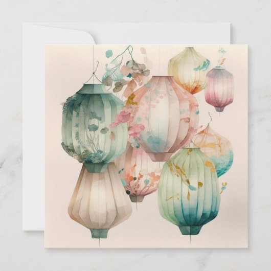 Carte de voeux Papier Lanterns (Devant)