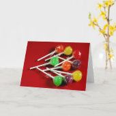 Carte de voeux papier lollipops colorée (Fleur jaune)