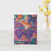 Carte de voeux papillon (Fleur jaune)