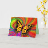 carte de voeux papillon (Fleur jaune)