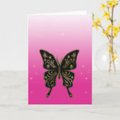 Carte de voeux papillon (Fleur jaune)