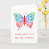 Carte de voeux Papillon (Fleur jaune)