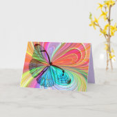 carte de voeux papillon (Fleur jaune)