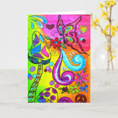 Carte de voeux papillon aux fleurs super (Fleur jaune)