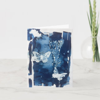 Carte de vœux Papillon Bleu Intérieur Vierge