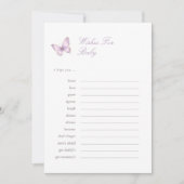 Carte de vœux Papillon d'Or Violet pour bébé (Devant)