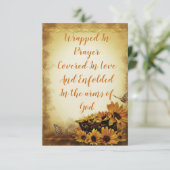 Carte de vœux papillon tournesol plat (Debout devant)