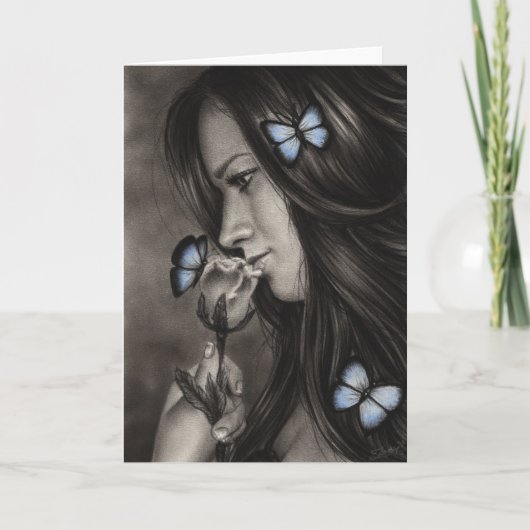 Carte de voeux Papillons bleus (Devant)