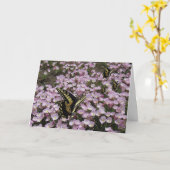 Carte de voeux - Papillons et fleurs (Fleur jaune)