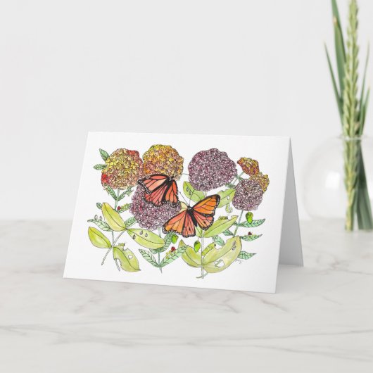 Carte de vœux - Papillons monarques (Devant)