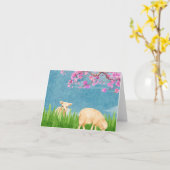 Carte de voeux Pâques pliée (Fleur jaune)
