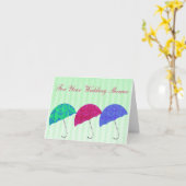 Carte de voeux parapluie wedding shower (Fleur jaune)