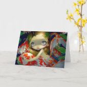 Carte de voeux "parmi Koi" (Fleur jaune)