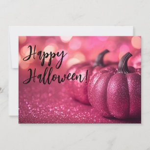 Carte de voeux parties scintillant Citrouilles Hal