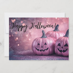 Carte de voeux parties scintillant Citrouilles Hal
