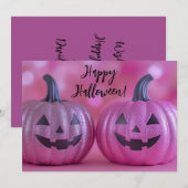 Carte de voeux parties scintillant Citrouilles Hal (Devant / Derrière)