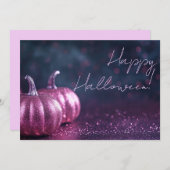 Carte de voeux parties scintillant Citrouilles Hal (Devant / Derrière)