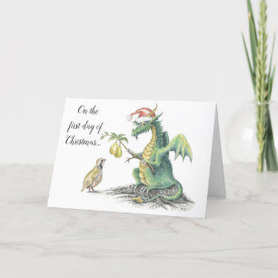Carte de vœux Partridge Dragon
