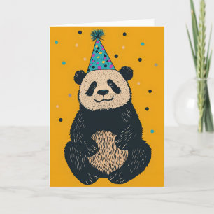 Carte de voeux Party Panda - Amusement et design f