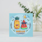 Carte de vœux pastèque ananas d'été (Debout devant)