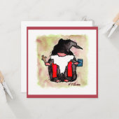 Carte de voeux "Pastor Gnome" (Devant/Arrière en situation)