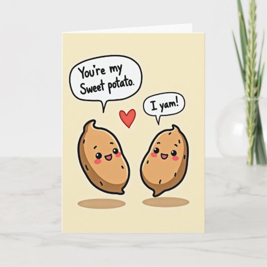 Carte de vœux Patate douce pun (Devant)
