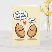 Carte de vœux Patate douce pun (Fleur jaune)