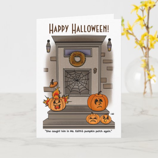 Carte de vœux Patch de citrouille (Fleur jaune)